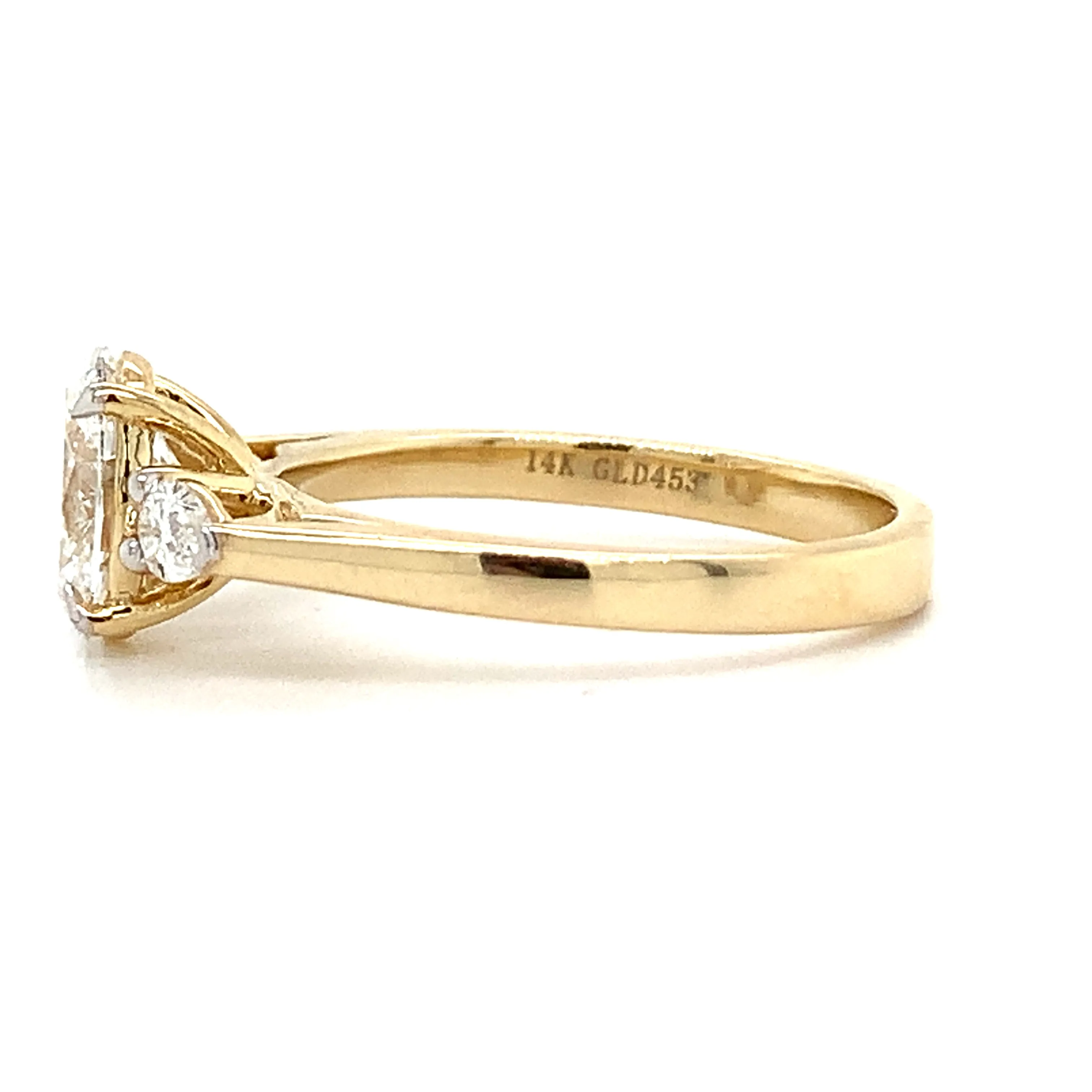 Tilly - 14ct Yellow Gold 1.26ct Laboratory Grown Oval Three Stone Engagement Ring