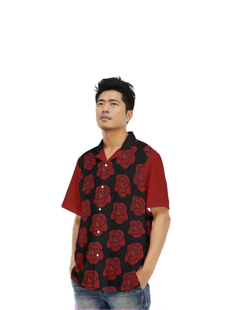 TSWG Rose Gentleman Men's Hawaiian Shirt With Button Closure