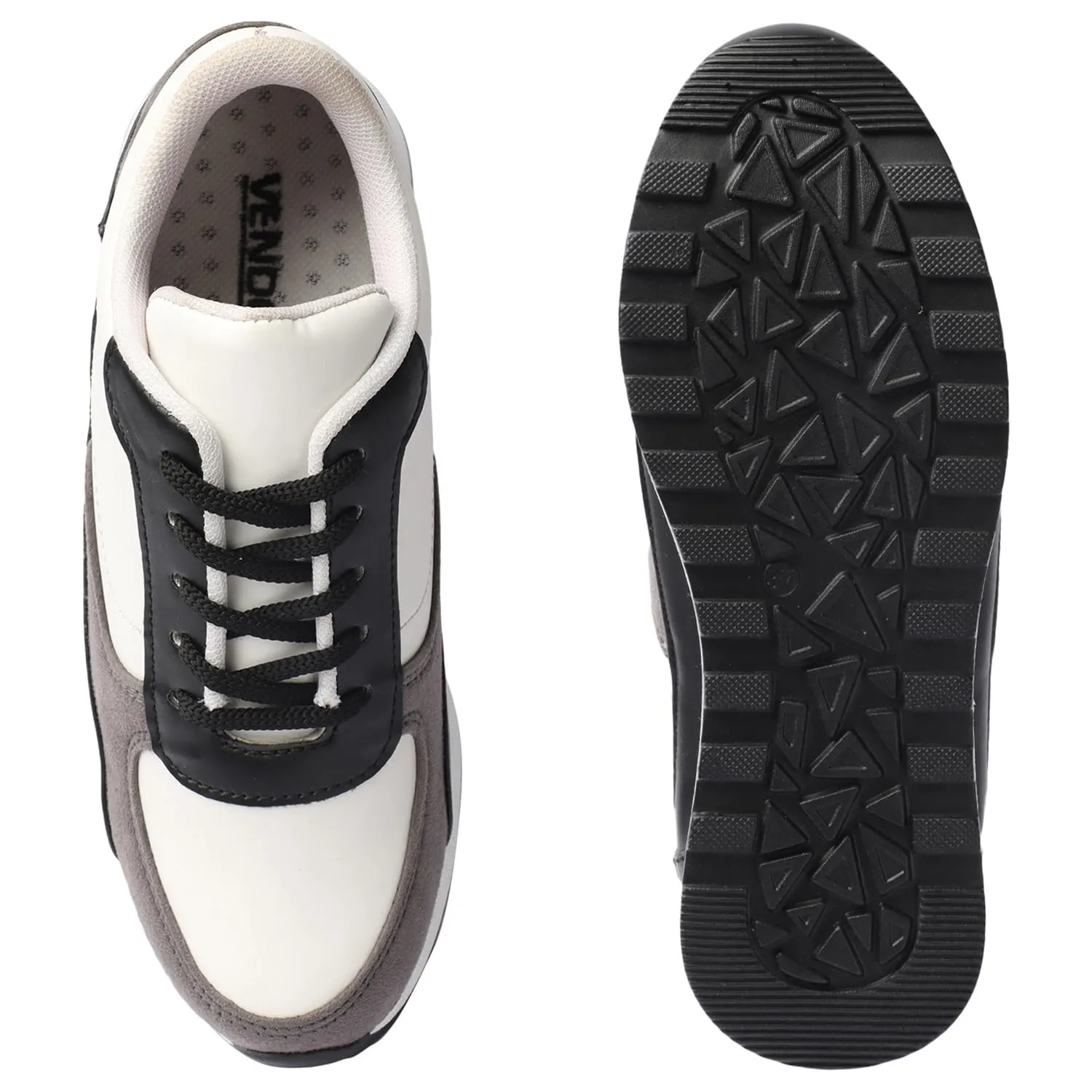 Vendoz Women Casual Shoes White Black Sneakers - 39 EU