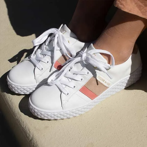 Volata Pink/Mocha | Leather sneakers