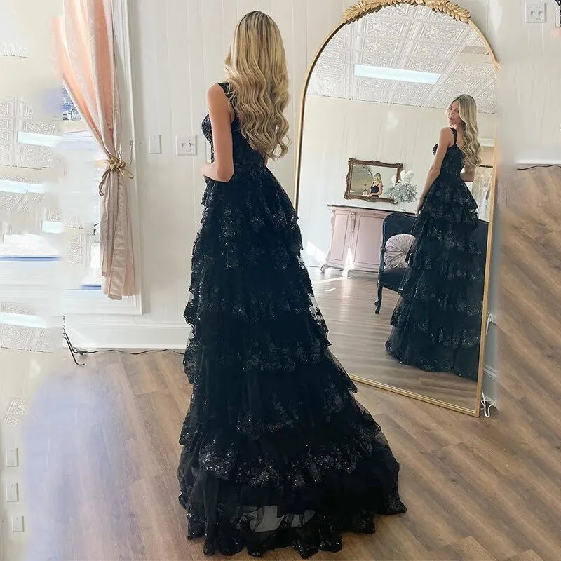 Wenkouban  Lace Beaded Prom Dresses Split Sweet 15 Appliques Girls Birthday Evening Formal Party Quinceanera Sequins Women Gown