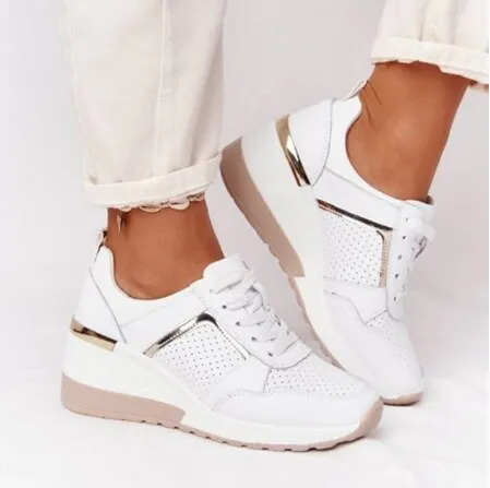 Wenkouban Women Sneakers 2023 Leopard Print Lace-Up Women's Vulcanize Shoes Platform Sports Ladies Sneakers Breathable Plus Women Shoes