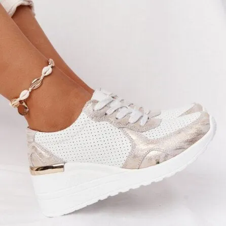 Wenkouban Women Sneakers 2023 Leopard Print Lace-Up Women's Vulcanize Shoes Platform Sports Ladies Sneakers Breathable Plus Women Shoes
