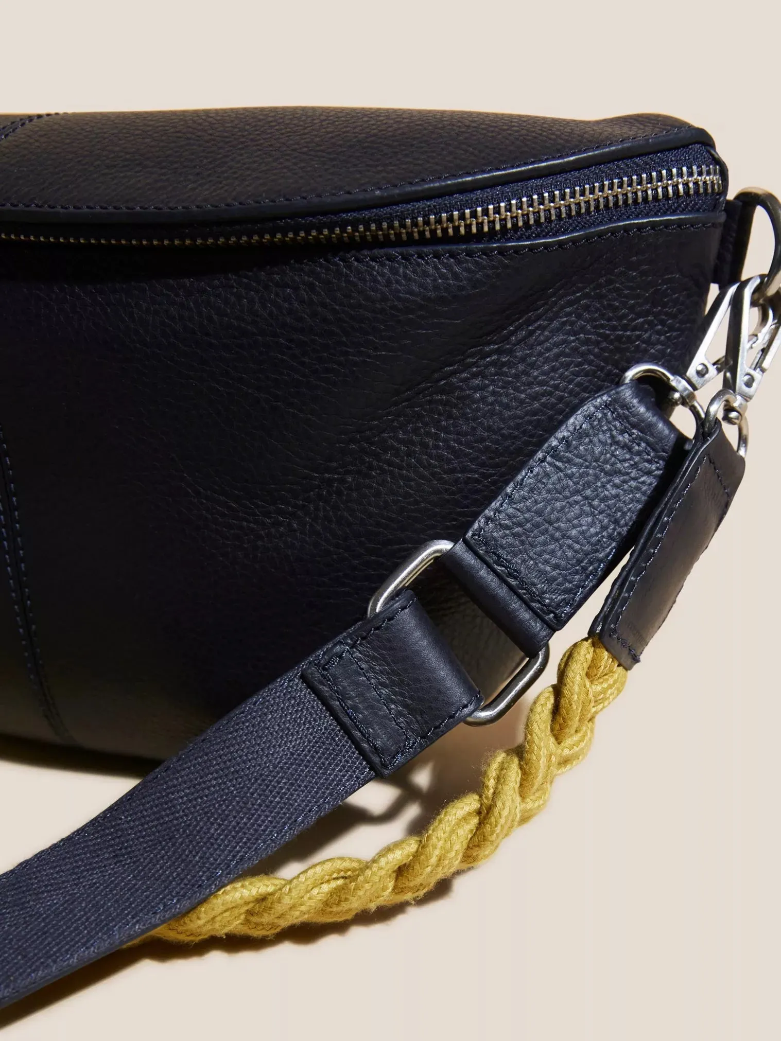 White Stuff Sebby Leather Sling Bag Dark Navy