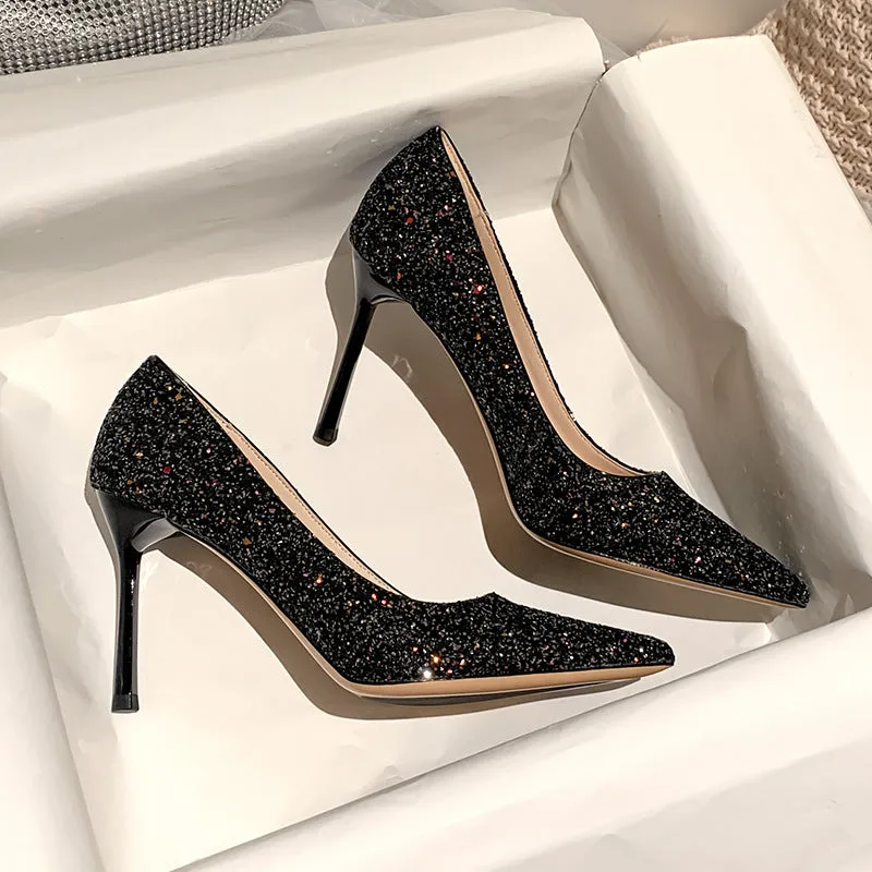 Winter Silver Crystal High Heel Bridesmaid Shoes Heel Height 7CM