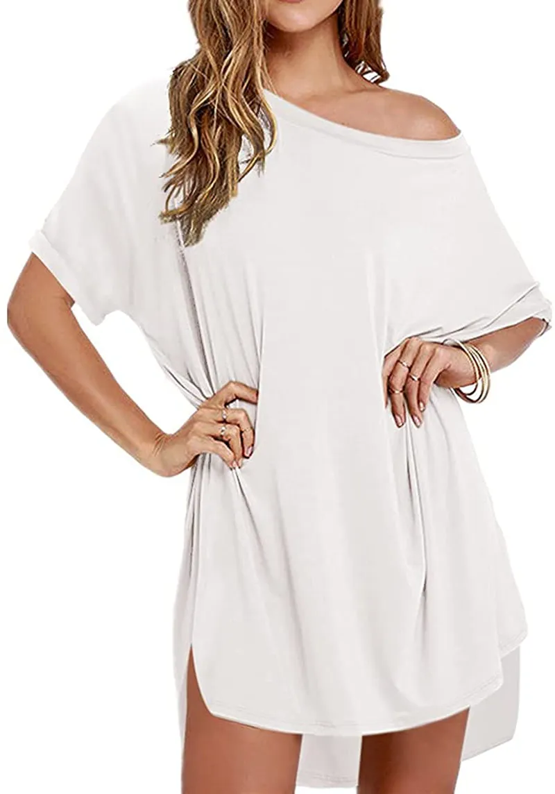 Women Loose T Shirts Home Short Shirt Mini Dresses Tops