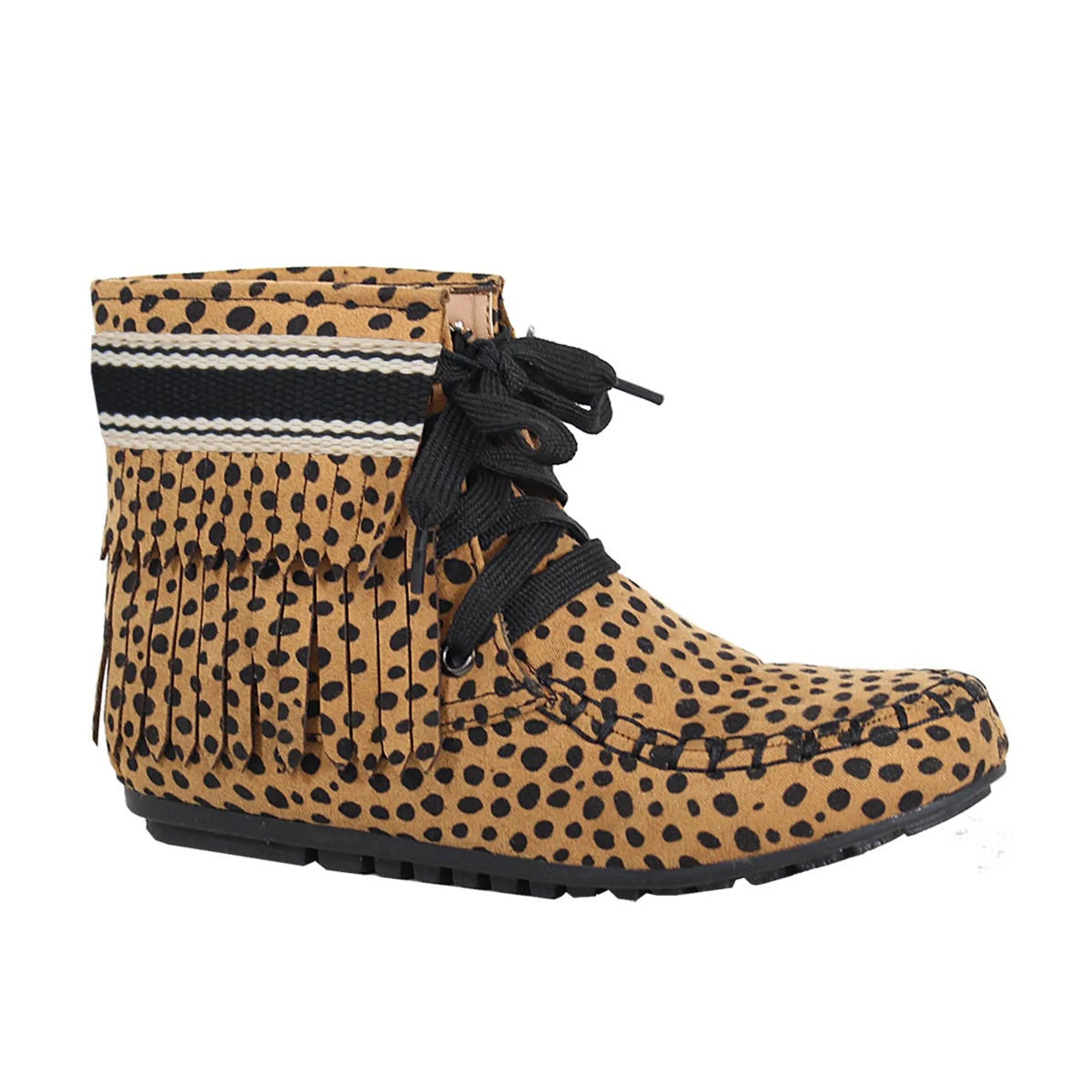 Yoki Womens gabby-22 Layered Fringe Booties